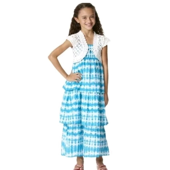 Calypso St. Barth Other - Calypso St Barth for Target Tie Dye Maxi dress Turquoise & White Size XL (14/16)
